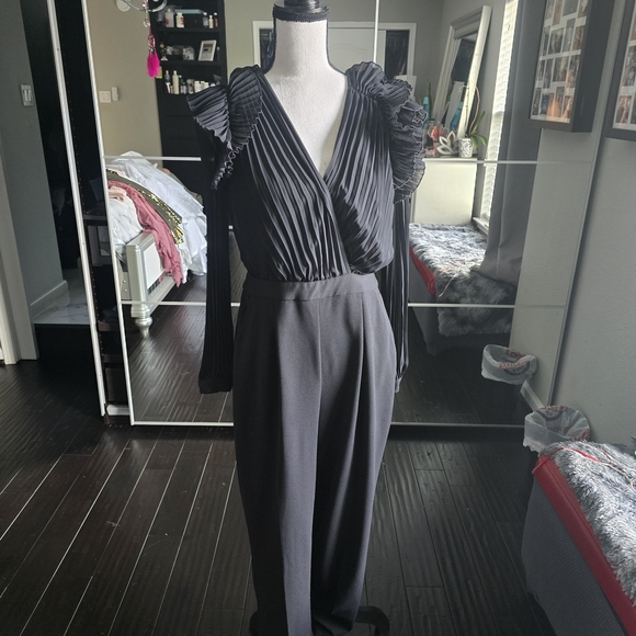 Express Black Ruffled Jumpsuit - Picture 4 of 6
